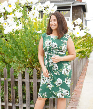 Lisa Moss Floral Faux Wrap Dress