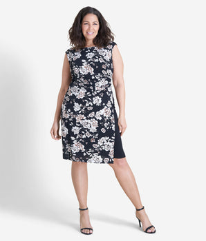 Liz Taupe Floral Sleeveless Bodycon Dress