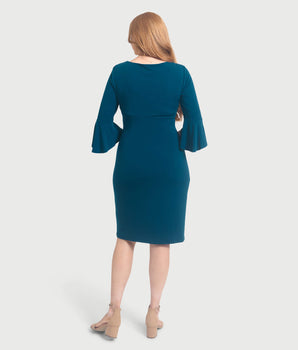 Lisa 2.0 Deep Teal Faux Wrap Dress