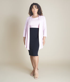 Effie Dusty Blush Colorblock Cardigan Dress