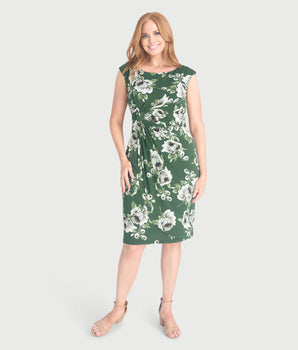 Lisa Moss Floral Faux Wrap Dress