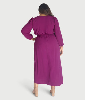 Shannon Magenta Maxi Wrap Dress