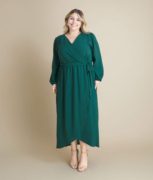 Shannon Hunter Green Maxi Wrap Dress