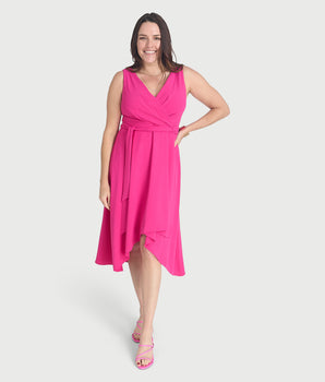 May Bright Fuchsia Asymmetric Dress