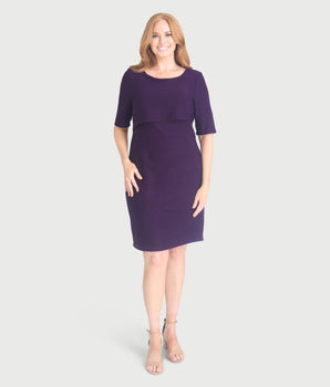 Brandy Eggplant Asymmetrical Layer Dress