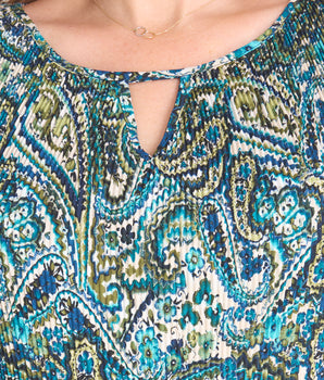 Macey Mallard Paisley Keyhole Dress